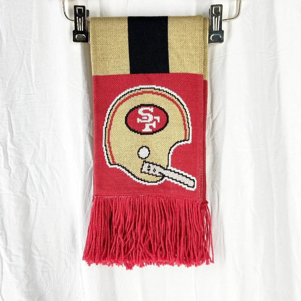 Mitchell & Ness NFL San Francisco 49ers Unisex Striped Scarf Full Size - Picture 1 of 3